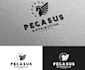 do modern awesome pegasus logo just 12 hrs