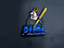 create panda ride car hand drawing mascot logo