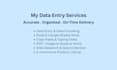 do accurate data entry and data encoding