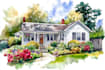 do an watercolor house portrait