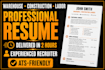 write a targeted resume for warehouse, construction, and labor jobs