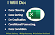 clean, organize, format and sort messy excel data