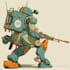 draw a mecha robot art and illustration