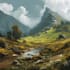 create landscape environment, concept art, bookcover