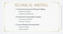 do technical writing, powerpoint, research report, course material