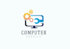design a computer repair logo with 12 hours