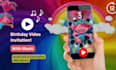 create troll cartoon birthday video invitation