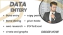 data entry, copy paste ,graph and chart and pivot table