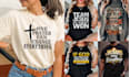 design bulk modern christian, jesus,faith t shirts for pod