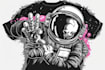 create high quality outer space astronaut illustration