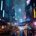 draw cyberpunk futuristic city