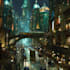 do cyberpunk futuristic city art