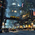 do a cyberpunk futuristic city