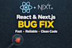 fix react, nextjs, javascript and frontend bugs