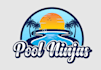 do awesome pool and spa logo with t shirt design