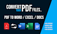 convert PDF to word, excel or google docs