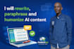 rewrite, paraphrase and humanize ai content