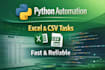 excel CSV python automation