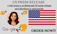 create a professional US press release and distribute it nationwide