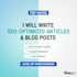 write SEO optimized blog posts and articles for your website