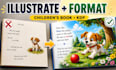 illustrate and format your children book for KDP, fix kdp errors