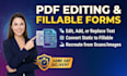 retype, replace, changes and add text to editable fillable PDF form