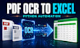 automate PDF and image data extraction to excel with python ocr
