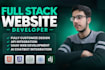 do custom website development as full stack developer, front end and back end