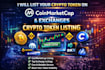 list your crypto token on coinmarketcap and exchanges, crypto token listing
