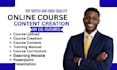 create online course content, training manual, course curriculum, elearning, ppt