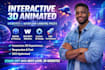 3d animated webflow website 3d interactive website three js website