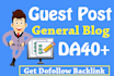 publish a SEO blog post on da40 high da blog