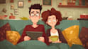 draw unique cartoon couple illustration