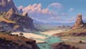 draw fantasy background and landscape