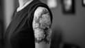 create a black and white tattoo design