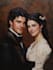 create flat minimalist wedding couple portrait from photo