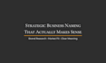 create a strategic business name using brand research