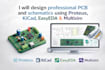 design pcb layout and schematics in proteus, kicad, easyeda, multisim