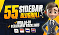 make sidebar blogroll permanent dofollow backlinks da DR 50