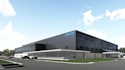 3d warehouse exterior,industrial cladding,logistic facility,space layout render