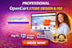setup opencart fix opencart ecommerce bugs website optimization professionally