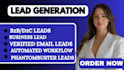 targeted verified b2b lead generation, business leads,d2c and phantombuster