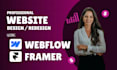 framer website, webflow website, framer landing page as webflow developer
