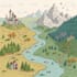 create event, tourist, and fantasy map illustration