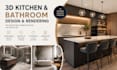 create 3d kitchen and bathroom interior design and rendering