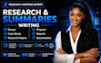 research and write essays, reports, summaries, and projects