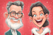 custom christmas cartoon caricature