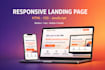build a responsive landing page in HTML CSS js
