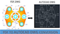 do autocad drafting, PDF to dwg conversion and solidworks 3d modeling