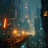 do cyberpunk futuristic city art